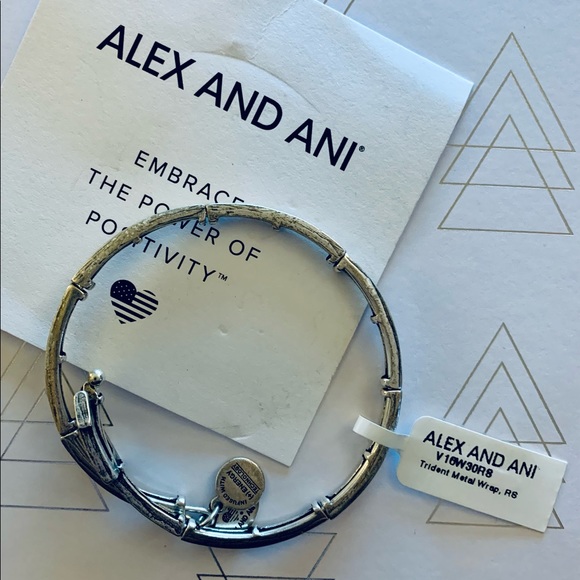 🆕🔱 Trident Wrap Bracelet - Alex and Ani - Silver - NEW - Picture 2 of 5